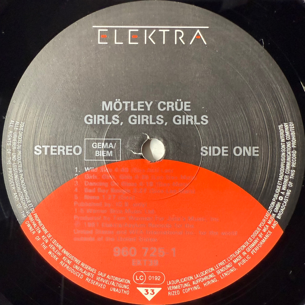 Mötley Crüe ‎– Girls, Girls, Girls (Германия 1987г.)