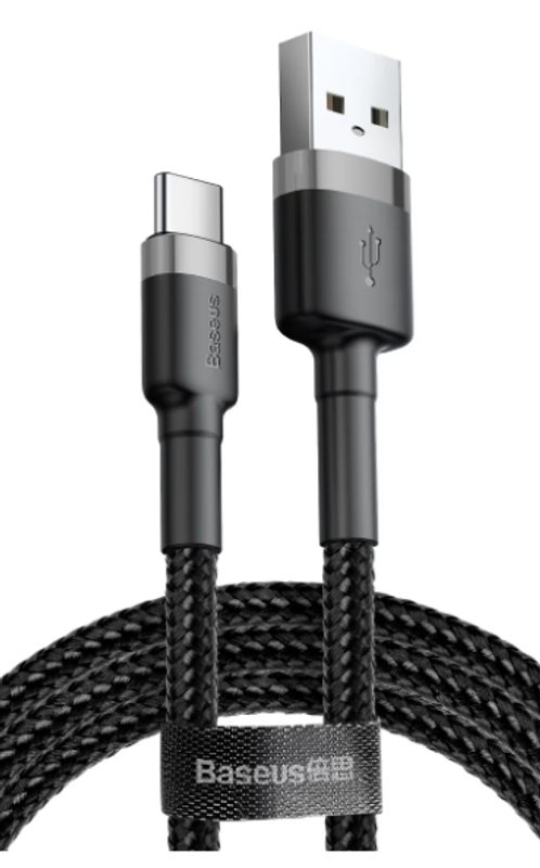 Кабель Baseus Cafule USB - USB Type-C, 2 A, 2 м, черный (CATKLF-CG1)