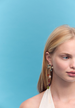 STRADIVARIUS Серьги-цветы из бисера, золотой