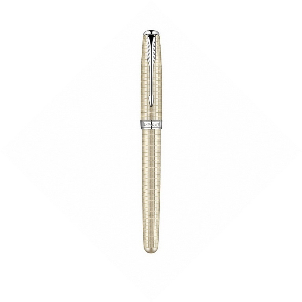 Перьевая ручка Parker Sonnet`10  Cisele Decal,  F535 (серебро 925 пробы) цвет: Silver CT, перо: Fblk, 18К