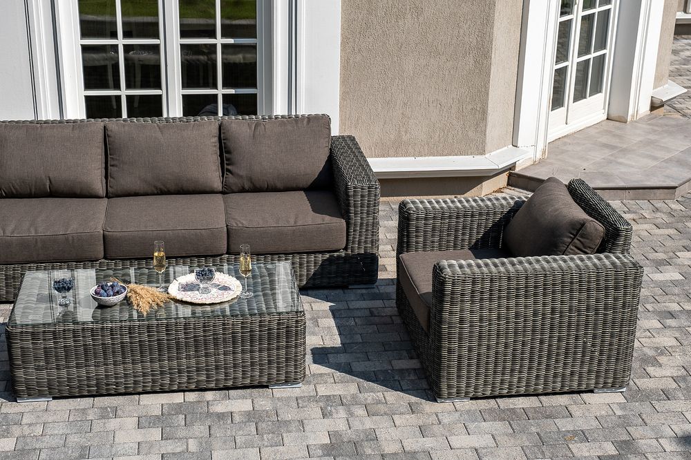 "Боно" лаунж-зона из искусственного ротанга, цвет графит