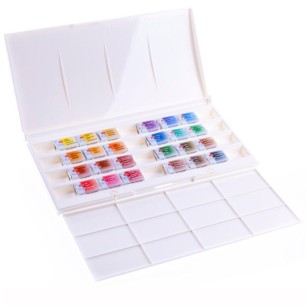 Краски акварельные художественные 24цв. Невская Палитра Санкт-Петербург, кюветы, пластик коробка