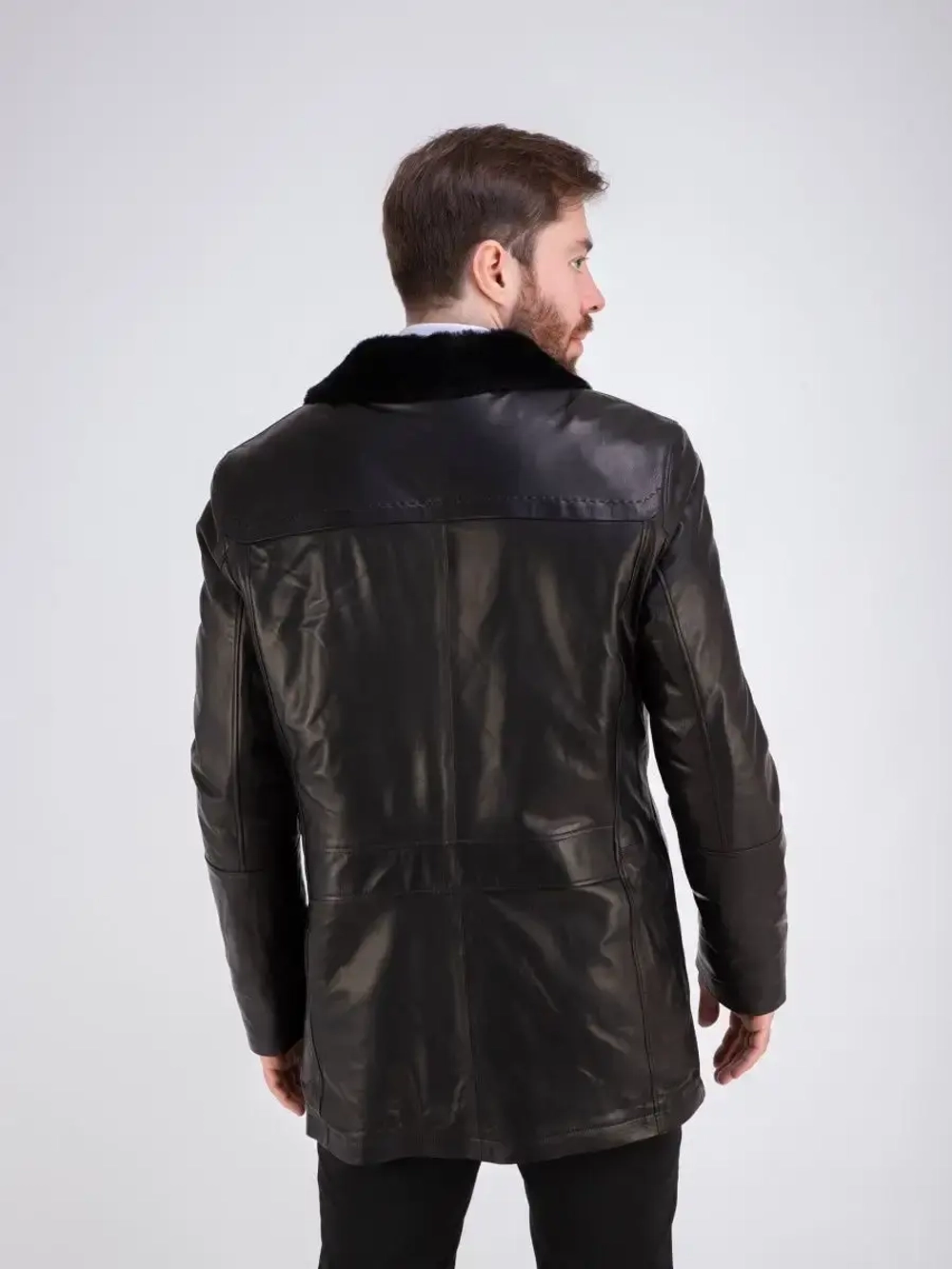 Дубленка мужская натуральная с мехом куртка зимняя Турция