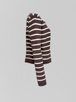 Кардиган F7639-3 в полоску с длинным рукавом на пуговицах