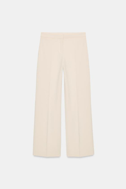 ZARA БРЮКИ ПРЯМОГО КРОЯ С ВЫСОКОЙ ПОСАДКОЙ, ЭКРЮ