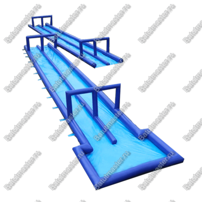 Водная горка без надувного дна, герметичная ТУРБО "Гидроспуск", 50*4*2 м