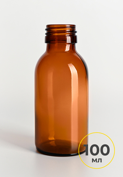 Стеклянный коричневый флакон 100 мл горло 28/410