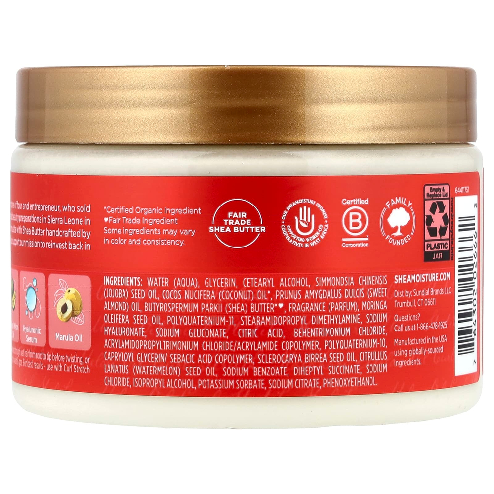 SheaMoisture, Curl Stretch, многоцелевой крем для придания объема, для типа волос 4, масло дыни калахарской, 325 мл (11 жидк. унций)