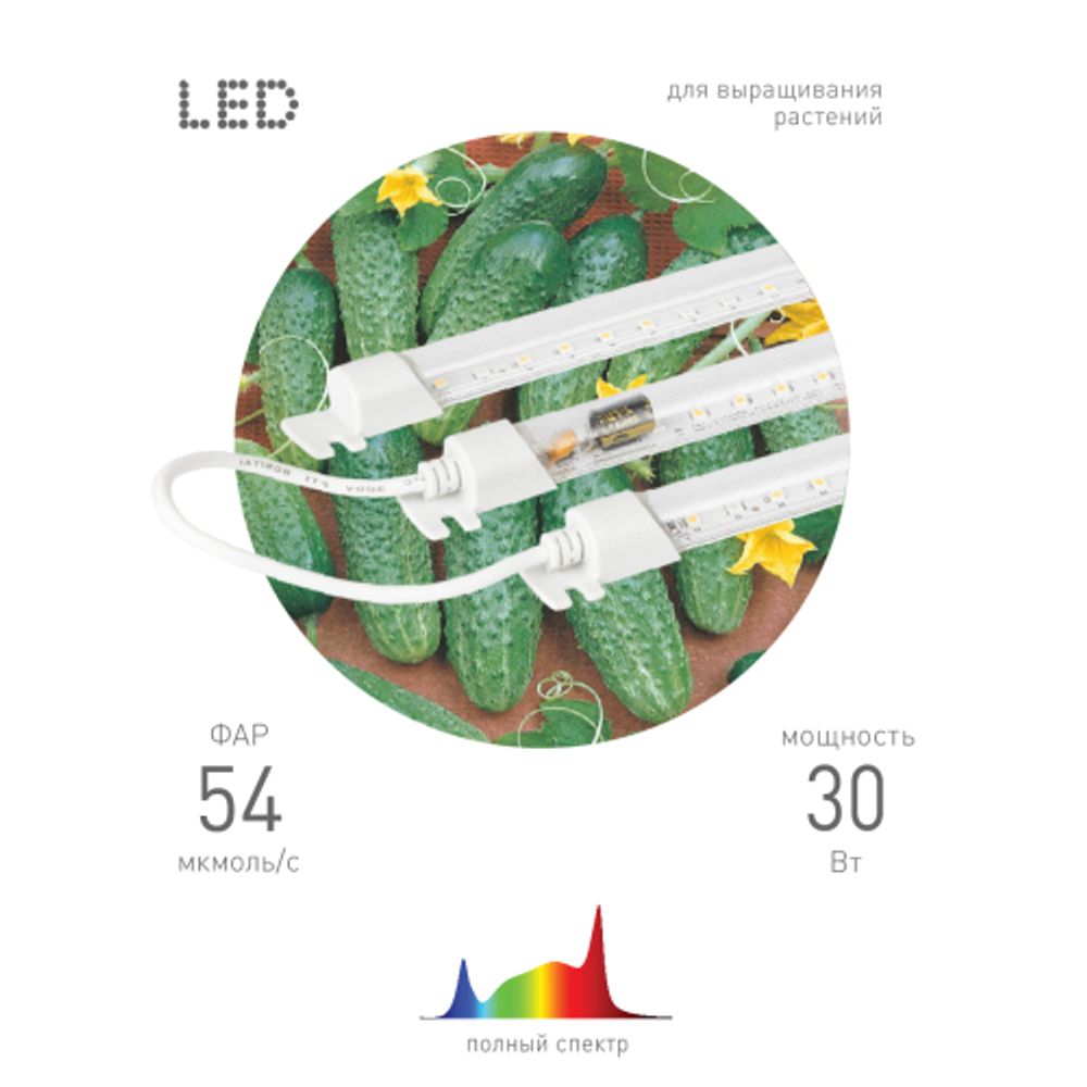 Модульный светильник для растений ЭРА FITO-3х10W-LINE-Ra90 полного спектра 30 Вт
