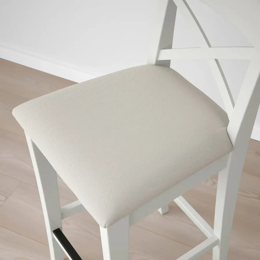 Барный стул со спинкой - INGOLF IKEA/ИНГОЛЬФ ИКЕА, 92х40х45  см, белый