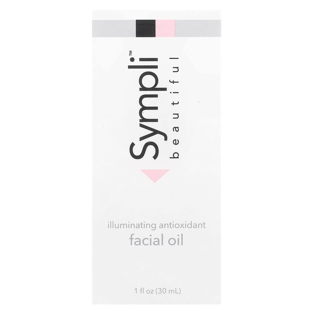 Sympli Beautiful, осветляющее масло для лица с антиоксидантами, маслами арганы, марулы, шиповника и апельсина, 30 мл (1 жидк. унция)
