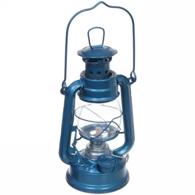 Лампа керосиновая «Винтаж» 19см 110мл переносная, цвет голубой