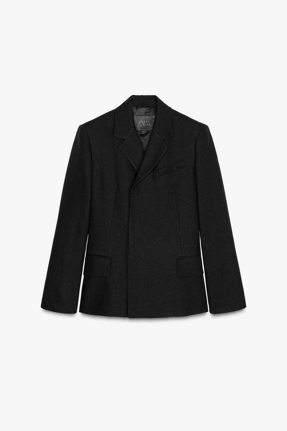 Двубортный блейзер из смесового льна — zw collection