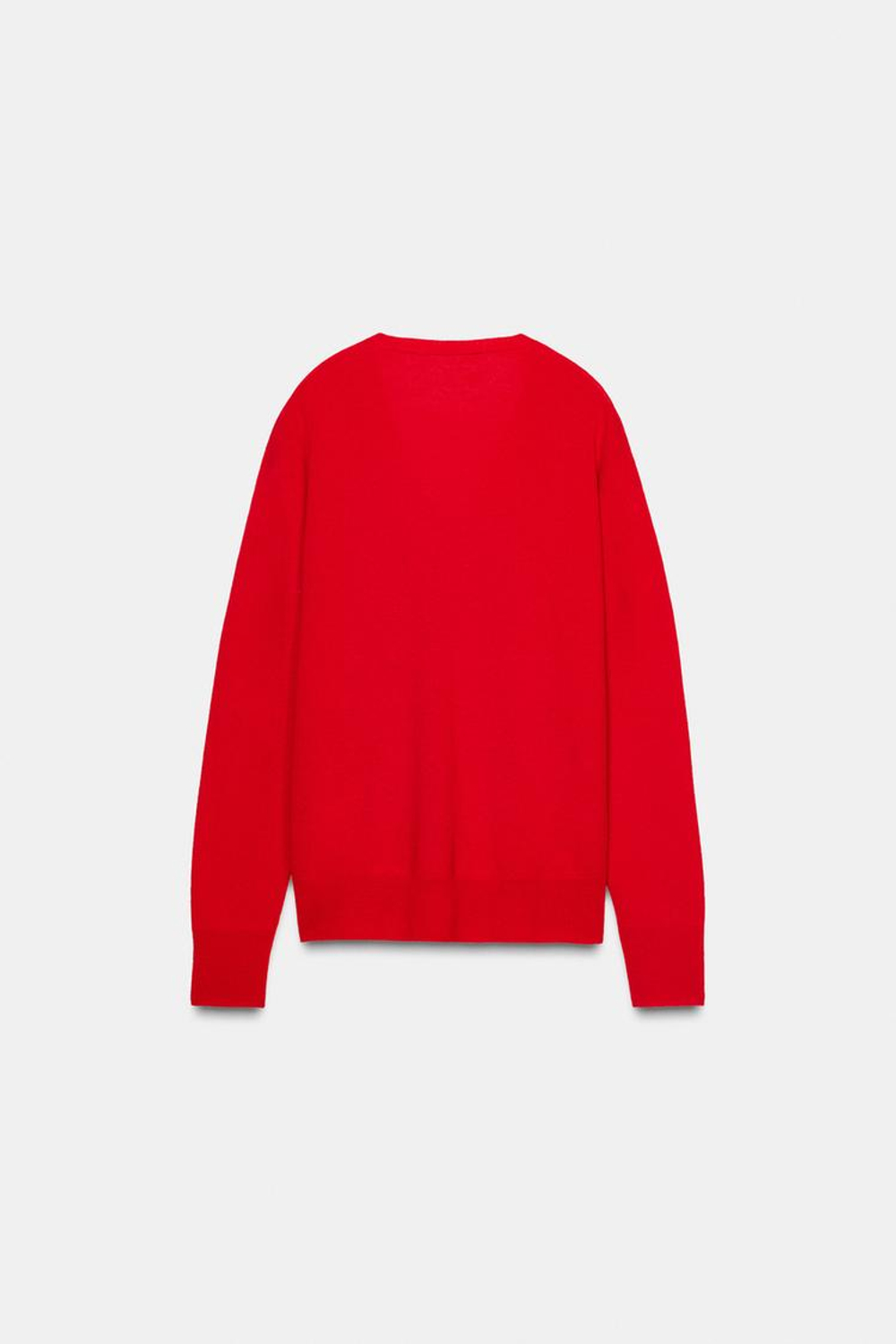 ZARA ДЖЕМПЕР ИЗ 100% СВЕРХМЯГКОЙ ШЕРСТИ, КРАСНЫЙ