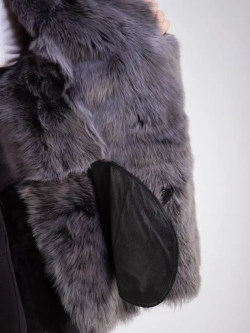 Дубленка женская зима натуральная с капюшоном тоскана Турция