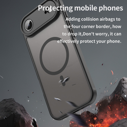 Полупрозрачный матовый чехол с MagSafe для iPhone Air, боковые рамки черного цвета