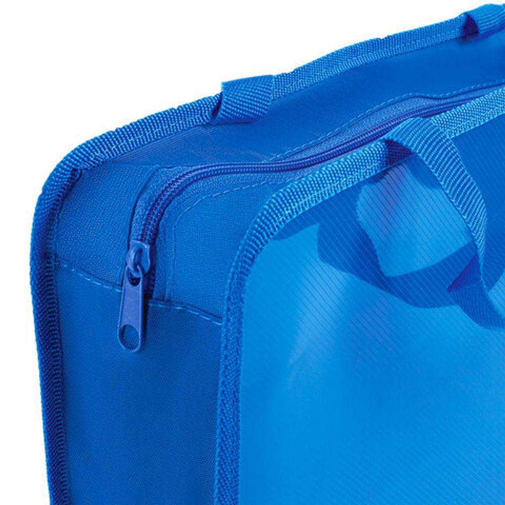 Папка на молнии с ручками ПИФАГОР, А4, пластик, молния сверху, однотонная синяя, 228233