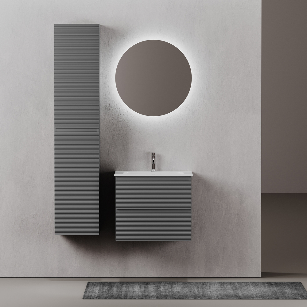 Тумба подвесная под раковину Sancos Folk, Grey soft 590х445х500