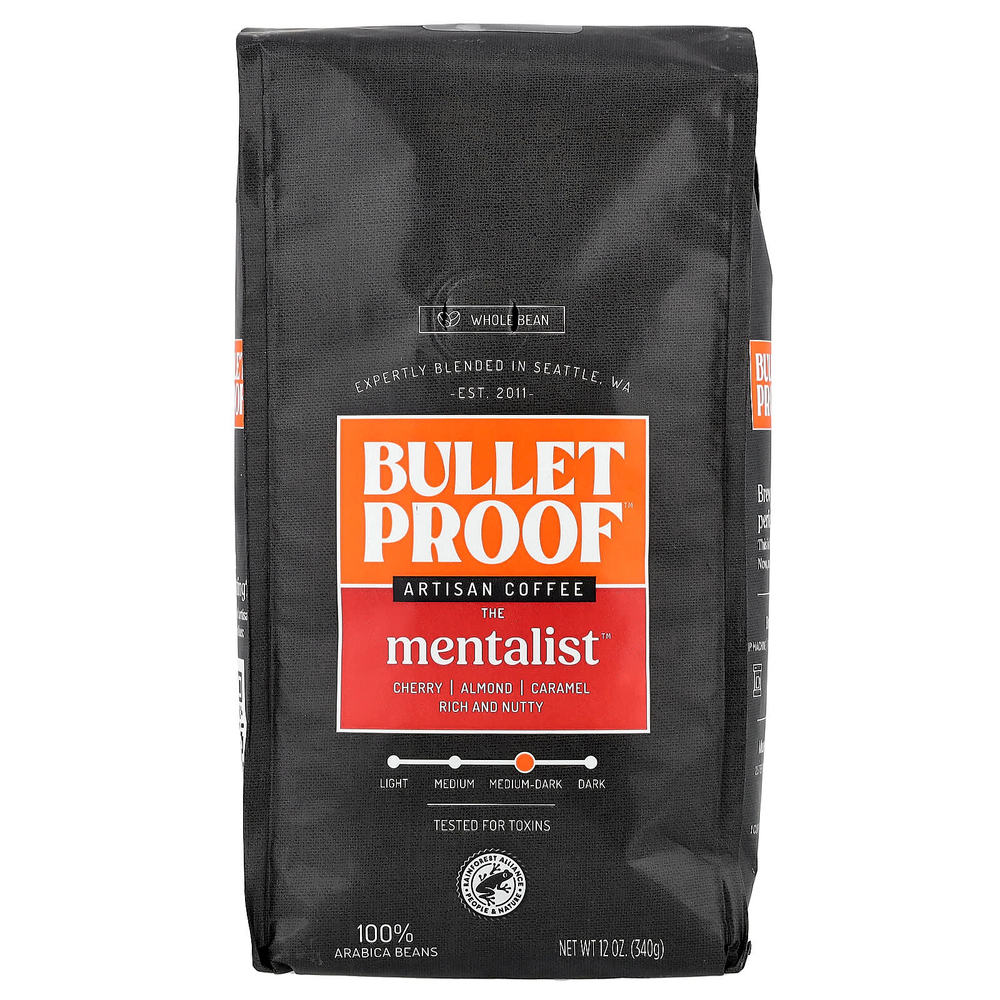 BulletProof, Artisan Coffee, The Mentalist™, кофе в цельных зернах, средняя-темная обжарка, 340 г (12 унций)