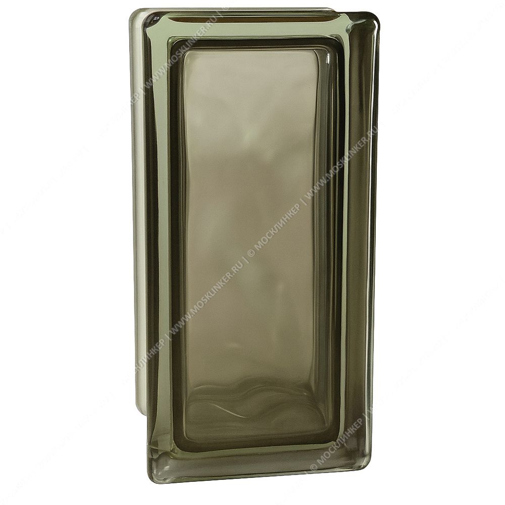 Стеклоблок Vitrablok Половинка Опал Волна 19x9x8 - окрашенный внутри