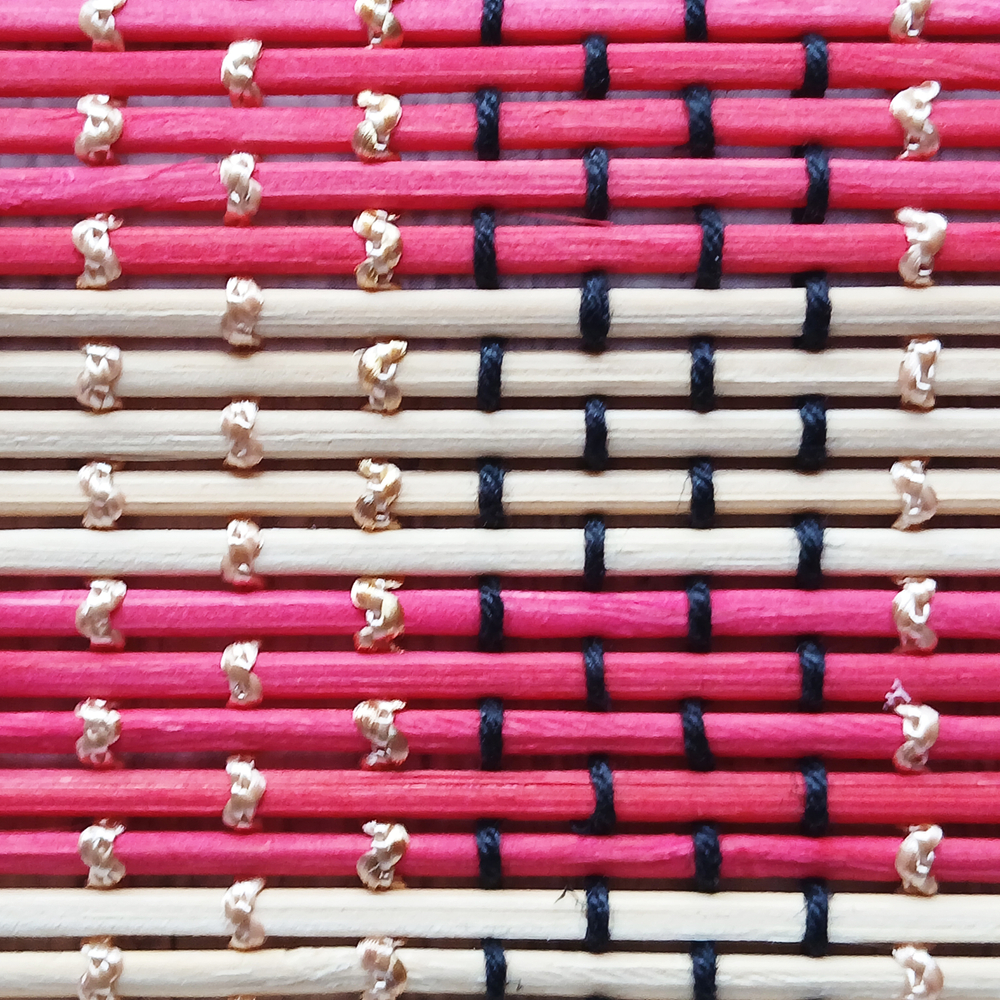 Бамбуковый коврик на стол, красные полосы