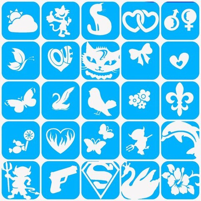 Набор трафаретов для блеск тату  № 2