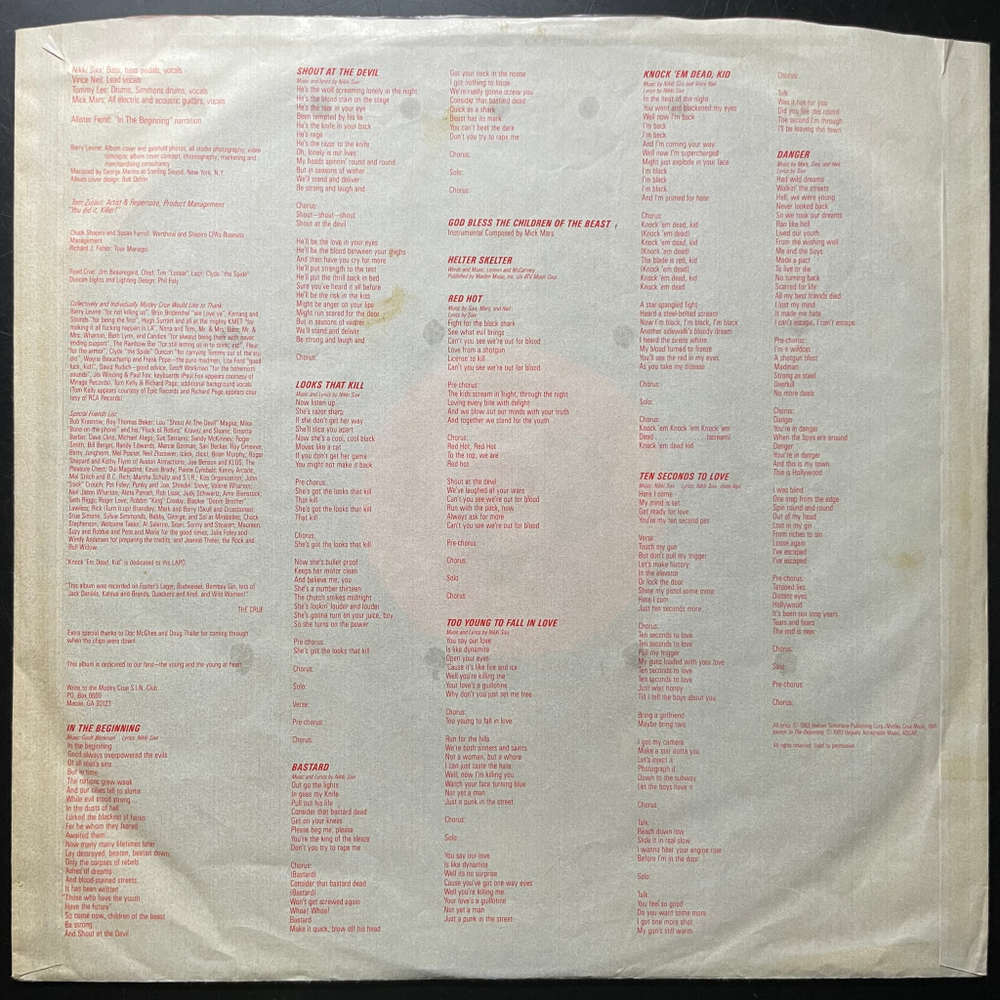Motley Crue - Shout At The Devil (Германия 1983г.)