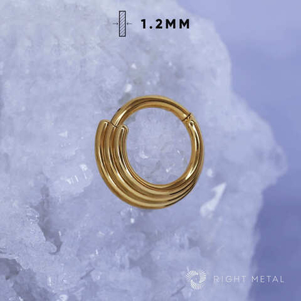 Кликер Three Rings PVD Yellow 1.2мм