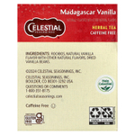 Celestial Seasonings, Herbal Tea, мадагаскарская ваниль, без кофеина, 20 чайных пакетиков, 43 г (1,5 унции)
