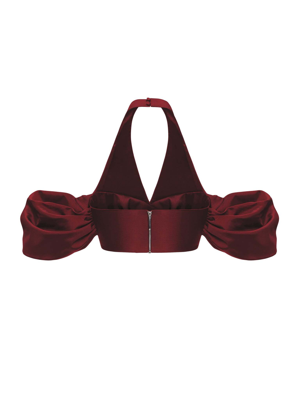 Драпированный укороченный топ из тафты