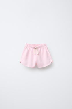 ZARA ОДНОТОННЫЕ ШОРТЫ, РОЗОВЫЙ