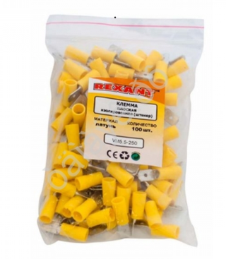 Клемма Папа 2101-07    6,3-(4,0-6,0 сеч пров) (уп100шт) 080351 REXANT с изоляцией