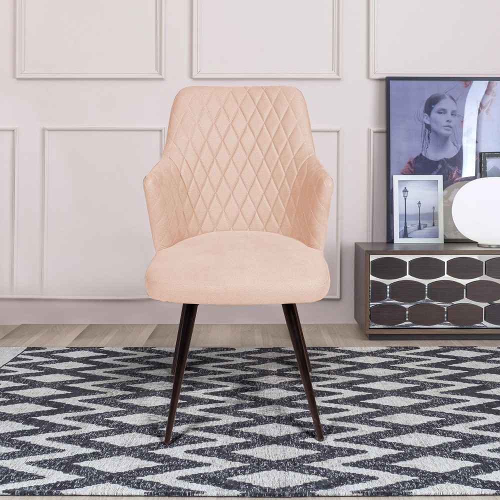 Стул поворотный на 90 градусов, функция возврата, антишум Hunt ромб, бархат бежевый 5 / чёрный конус