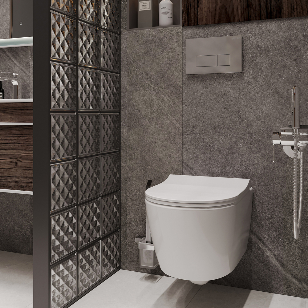 Кнопка смыва для унитаза EWRIKA 0041 пластик, цвет хром