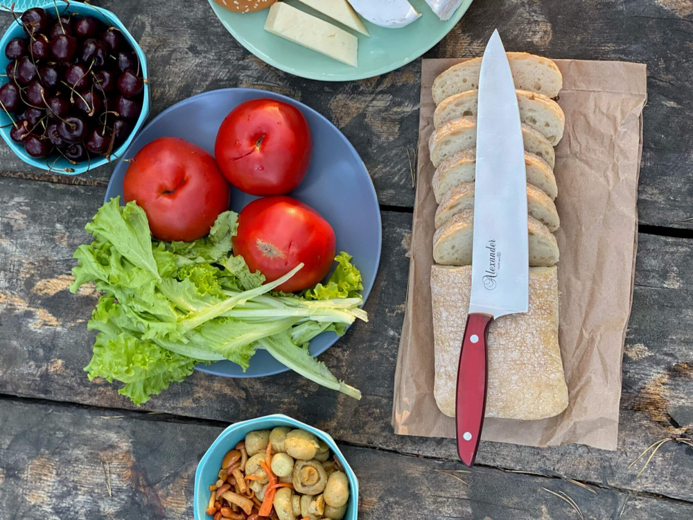 🏆Кухонный нож Alexander S AUS-8 Red G10