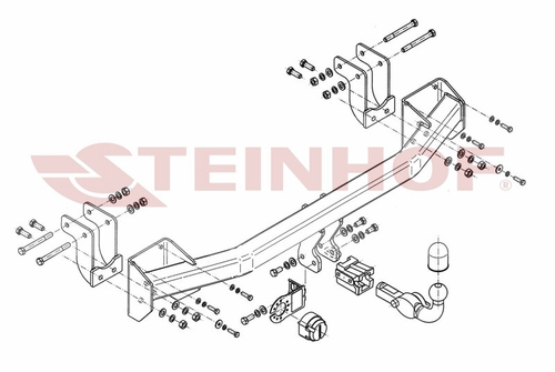 Фаркоп на Mitsubishi Outlander 2012-2019, 2019-2022 (паспорт и сертификат в комплекте)(без электрики) Steinhof.M-357