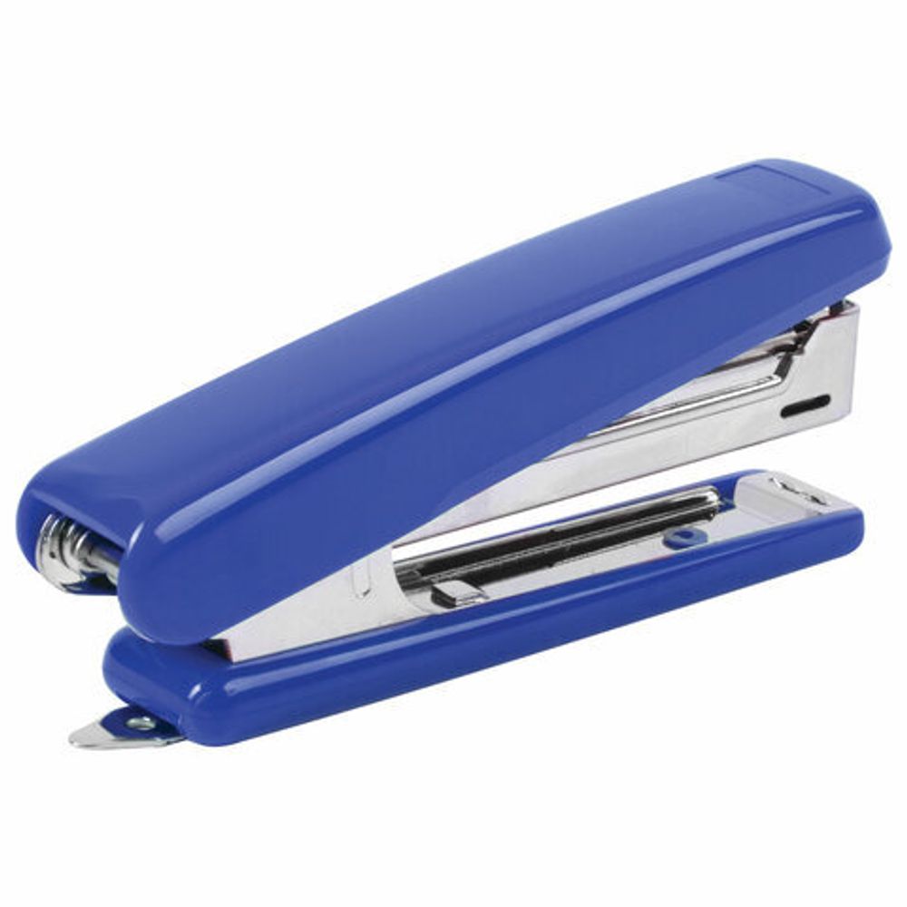 Степлер №10 BRAUBERG "Classic", до 12 листов, с антистеплером, синий, 228499