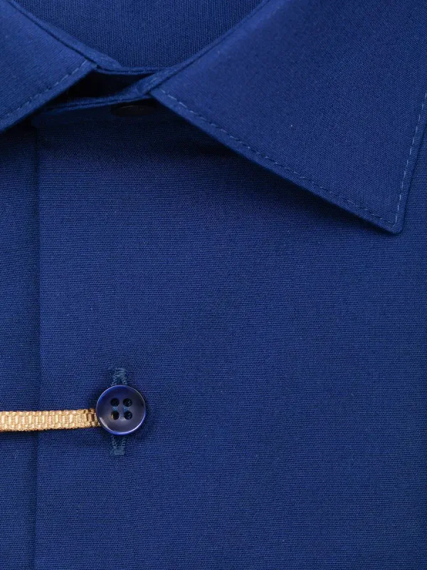 Рубашка приталенная SLIM FIT с коротким рукавом, темно-синяя