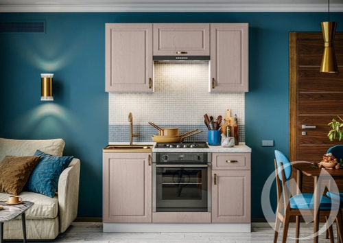 Кухня Констанция 1;5м (белый/мускат/антарес) Компоновка №6