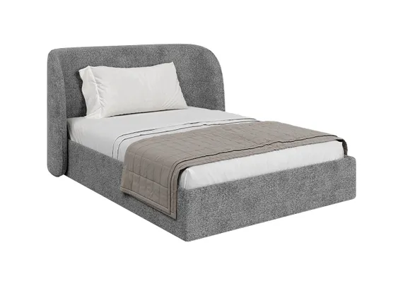 Кровать двуспальная Classic 140 см (серый, рогожка)