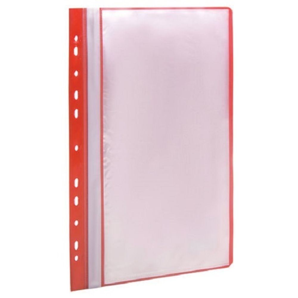 Папка с 10 вкладышами, Staff, 160мкм, корешок с перфорацией, красная