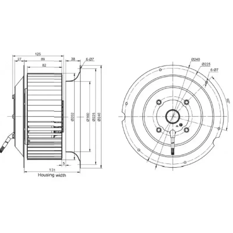 Мотор-колесо RE200F-4E-AC0 для прямоугольного вентилятора