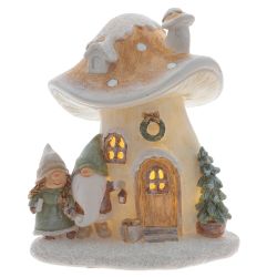 GAEM Фигурка декоративная с подсветкой "Домик и гномы", L13 W10 H15 см