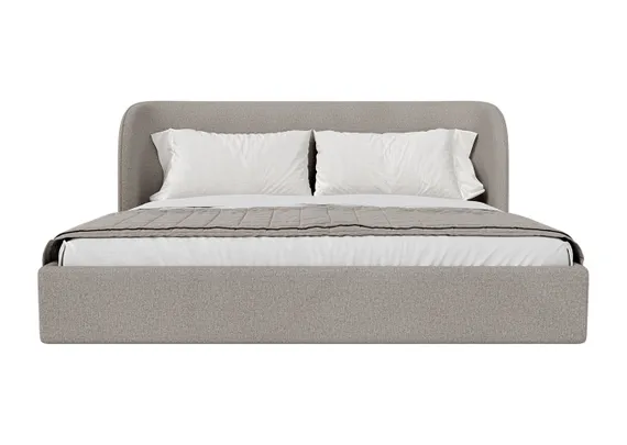 Кровать двуспальная Classic 200 см (бежевый, рогожка)