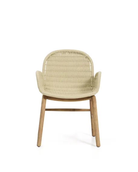 Уличный стул Alipa из акации и веревки цвета экрю