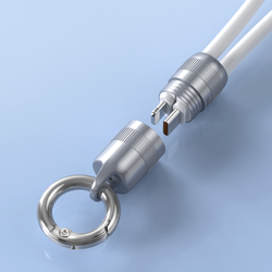 Кабель со съемным ремешком, разъемом USB-C на Lightning, быстрая зарядка 27W, длина 30см, белый цвета, серия LCBA Series от Dux Ducis