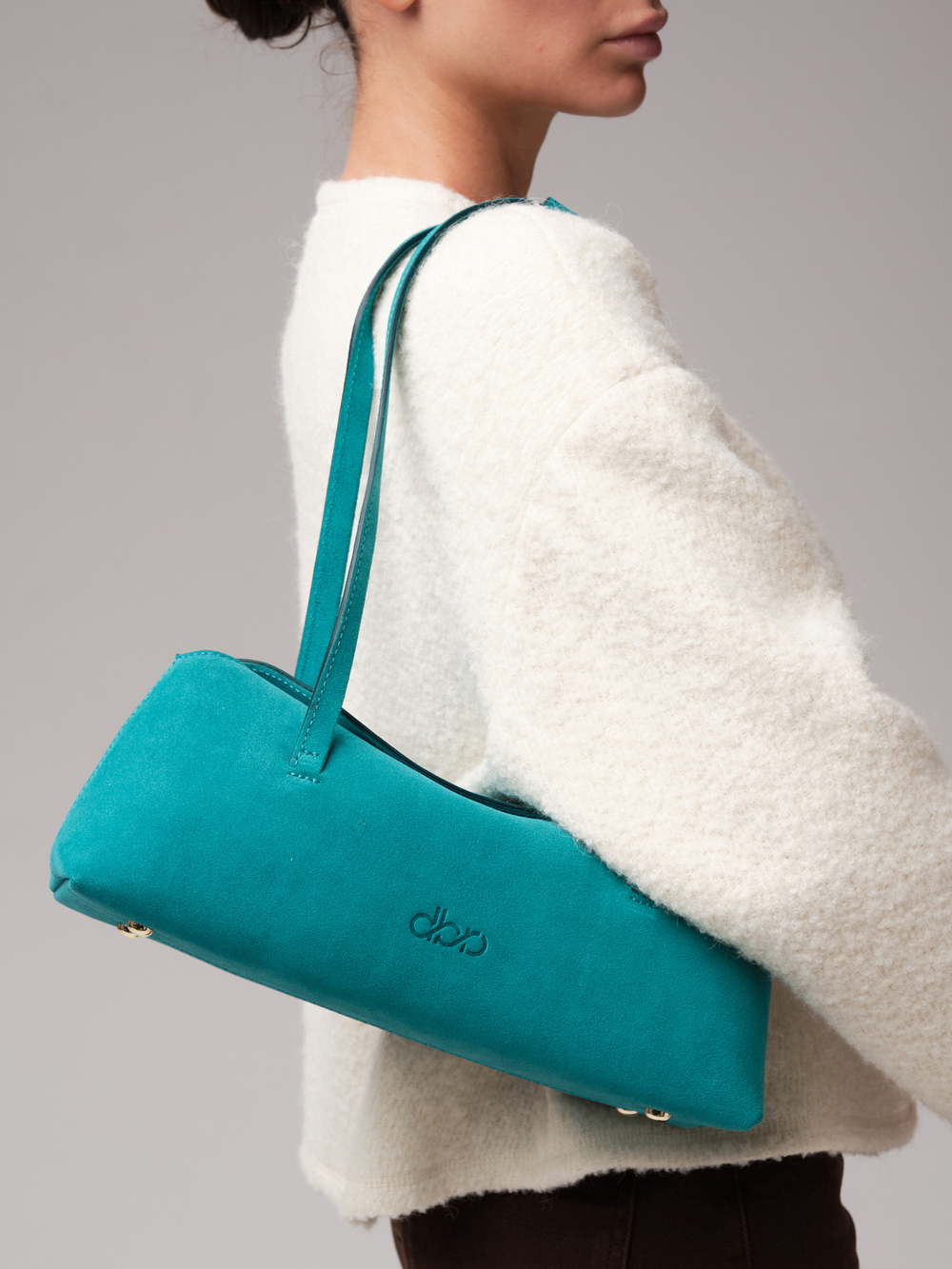 Женская замшевая сумка DBR 31127 зеленый изумруд