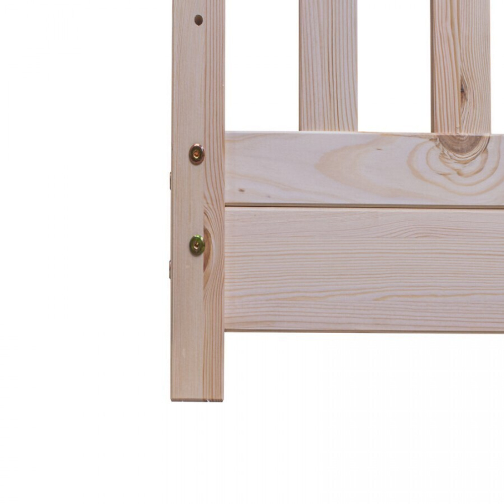 Кровать-домик 120х200 Чайн из сосны, регулируемая по высоте, с основанием и безопасными бортиками, в натуральной отделке