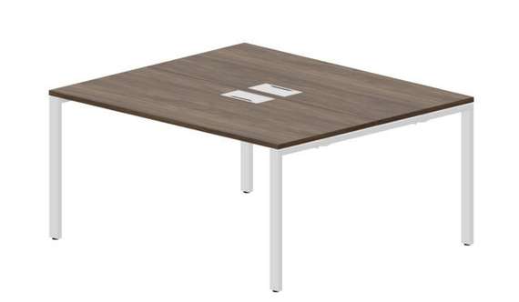 Составной стол Strike на 2 рабочих места 1580х1366х750мм (2 металлических аутлета)