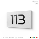 Номер на дверь квартиры 113, табличка на дверь для офиса, кабинета, аудитории, склада, белая 120х70 мм, Айдентика Технолоджи